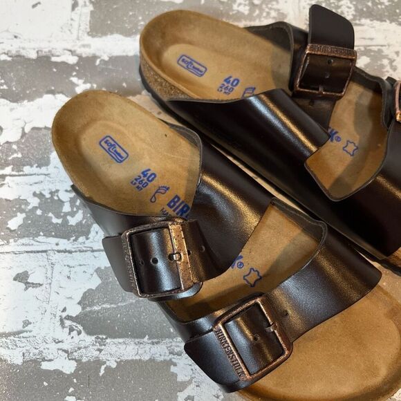 Birkenstock | women brown leather Arizona sandals - Picture 2 of 5